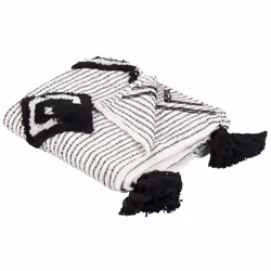 Blanket 130 x 150 cm White and Black SAATLI