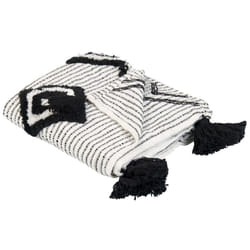 Blanket 130 x 150 cm White and Black SAATLI
