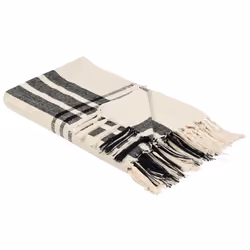 Cotton Blanket 130 x 170 cm Off-White and Black YUVALI