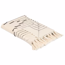 Cotton Blanket 130 x 170 cm Light Beige and Black ULUYOL