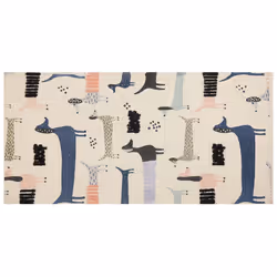 Cotton Kids Rug Dogs Print 80 x 150 cm Multicolour TEMIAJ