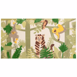 Cotton Kids Rug Jungle Print 80 x 150 cm Multicolour JANHTO
