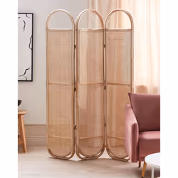 3 Panel Room Divider CORTONA Light Brown 118 cm 180 cm