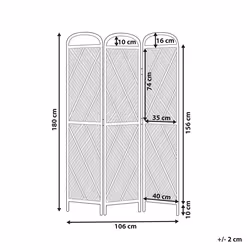 3 Panel Room Divider COSENZA Light Brown 106 cm 180 cm