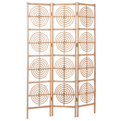3 Panel Room Divider ALTAMURA Light Brown 117 cm 180 cm