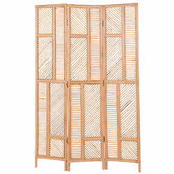 3 Panel Room Divider LAMEZIA Light Brown 117 cm 180 cm
