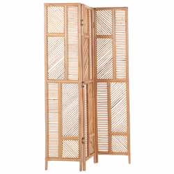 3 Panel Room Divider LAMEZIA Light Brown 117 cm 180 cm