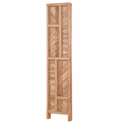 3 Panel Room Divider LAMEZIA Light Brown 117 cm 180 cm