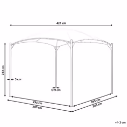Gazebo VOMERO Metal 305 cm 305 cm Grey