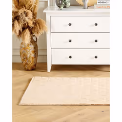 Faux Rabbit Fur Rug 80 x 150 cm Beige THATTA