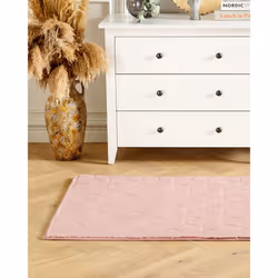 Faux Rabbit Fur Rug 80 x 150 cm Pink THATTA