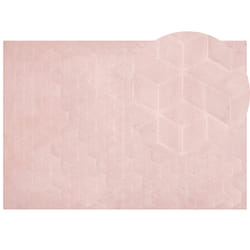 Faux Rabbit Fur Rug 160 x 230 cm Pink THATTA