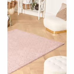 Faux Rabbit Fur Rug 160 x 230 cm Pink THATTA