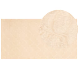 Faux Rabbit Fur Rug 80 x 150 cm Beige GHARO