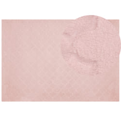 Faux Rabbit Fur Rug 160 x 230 cm Pink GHARO