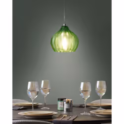 Glass Pendant Lamp Green KEILA