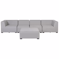 Garden Sofa with Ottoman 4 Seater AREZZO Modular Light Grey