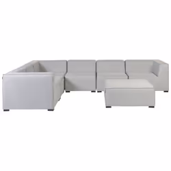 Garden Corner Sofa with Ottoman 7 Seater AREZZO Right Hand Modular Light Grey