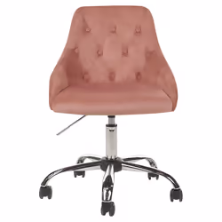 Desk Chair Swivel PARRISH Velvet Pastel Pink
