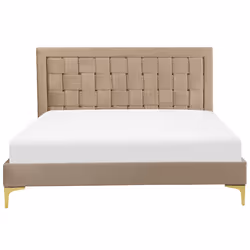Bed Velvet LIMOUX 140 x 200 cm (EU Double) Taupe - Additional view 4