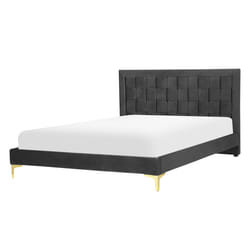 Bed Velvet LIMOUX 140 x 200 cm (EU Double) Black