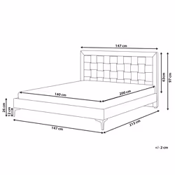 Bed Velvet LIMOUX 140 x 200 cm (EU Double) Black