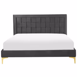 Bed Velvet LIMOUX 140 x 200 cm (EU Double) Black - Additional view 4