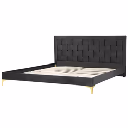 Bed Velvet LIMOUX 180 x 200 cm (EU Super King) Black