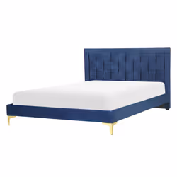 Bed Velvet LIMOUX 140 x 200 cm (EU Double) Navy Blue