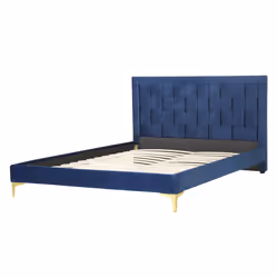 Bed Velvet LIMOUX 140 x 200 cm (EU Double) Navy Blue