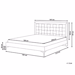 Bed Velvet LIMOUX 180 x 200 cm (EU Super King) Navy Blue