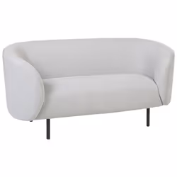 Sofa LOEN Fabric Black/ White 2 Seater