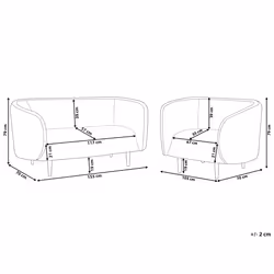 Living Room Set LOEN Fabric Light Beige 3 Seater