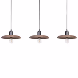 3 Light Mango Wood Pendant Lamp Dark MANJEERA