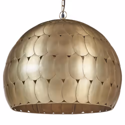 Metal Pendant Lamp Brass HARANGI
