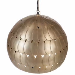 Metal Pendant Lamp Brass HARANGI