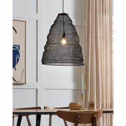 Metal Mesh Pendant Lamp Black PARBATI