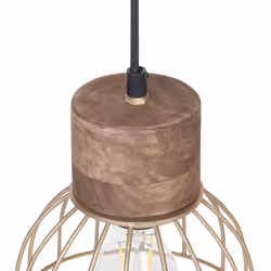 5 Light Pendant Lamp Light Wood Brass VARADA