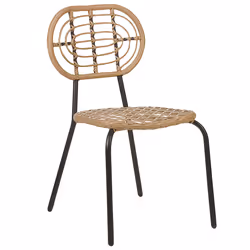 Set of 8 Chairs PRATELLO PE Rattan Natural