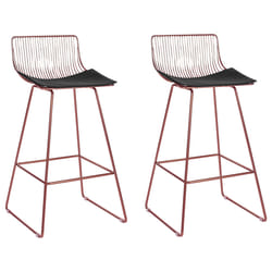 Set of 2 Bar Chairs FREDONIA Metal Rose Gold