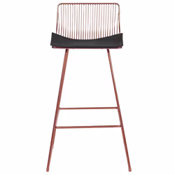 Set of 2 Bar Chairs FREDONIA Metal Rose Gold