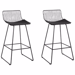 Set of 2 Bar Chairs FREDONIA Metal Black