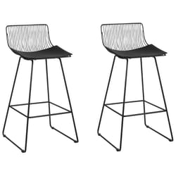 Set of 2 Bar Chairs FREDONIA Metal Black