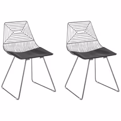 Set of 2 Dining Chairs BEATTY Metal Silver