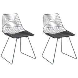Set of 2 Dining Chairs BEATTY Metal Silver