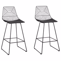 Set of 2 Bar Chairs BISBEE Metal Black