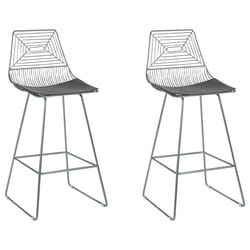 Set of 2 Bar Chairs BISBEE Metal Silver