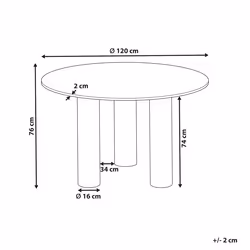 Dining Table ORIN Light Ash Wood 120 cm 120 cm