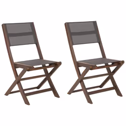 Set of 2 Garden Chairs CESANA Acacia Wood Dark Brown