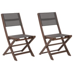 Set of 2 Garden Chairs CESANA Acacia Wood Dark Brown